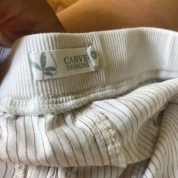 Carve Designs Womens Size 8 Linen Blend Subtle Stripe Shorts Crean Casual Summer - Picture 9 of 10